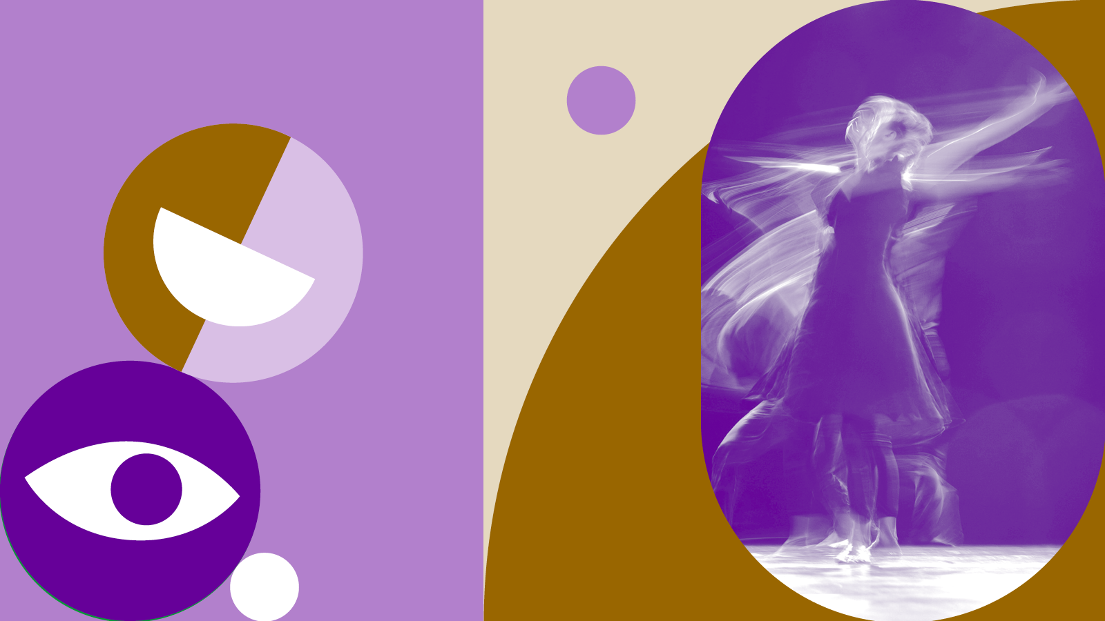 verschiedene Formen in bunten Farben, Tänzerin